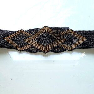 Magid 80s Glam Beaded Silk Belt Size M